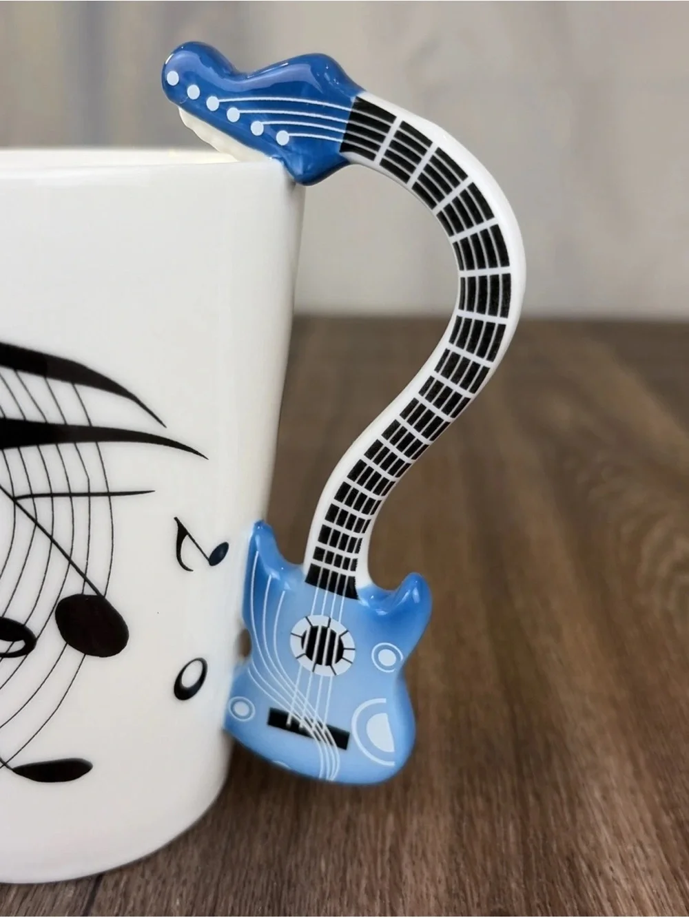 Acoustic Guitar Handle Music Note Coffee Cup Mug Musician Teacher Blues